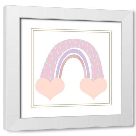 Pastel Rainbow 1 White Modern Wood Framed Art Print with Double Matting by Kimberly, Allen