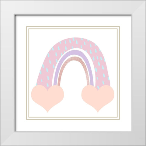 Pastel Rainbow 1 White Modern Wood Framed Art Print with Double Matting by Kimberly, Allen