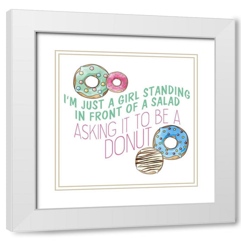 Just a Girl White Modern Wood Framed Art Print with Double Matting by Kimberly, Allen