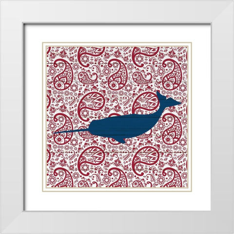Whale Tail 2 White Modern Wood Framed Art Print with Double Matting by Kimberly, Allen
