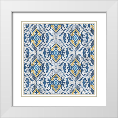 Ikat 2 White Modern Wood Framed Art Print with Double Matting by Kimberly, Allen