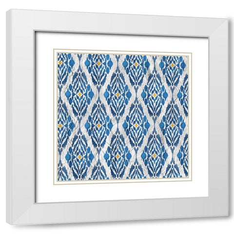 Ikat 3 White Modern Wood Framed Art Print with Double Matting by Kimberly, Allen