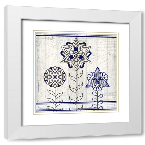 Henna Flower 1 White Modern Wood Framed Art Print with Double Matting by Allen, Kimberly