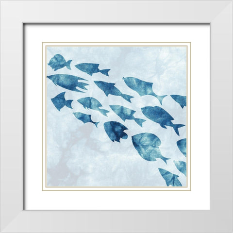 School of Fish 2 White Modern Wood Framed Art Print with Double Matting by Kimberly, Allen