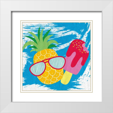 Summer Vibes 3 White Modern Wood Framed Art Print with Double Matting by Kimberly, Allen