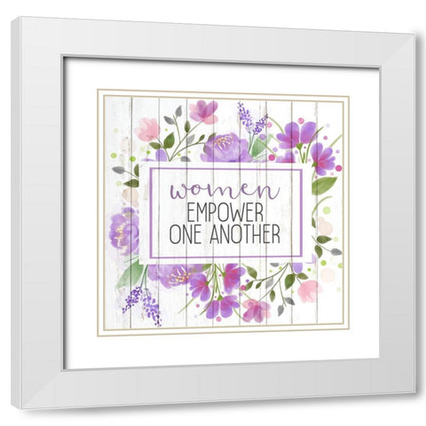 Women Empower White Modern Wood Framed Art Print with Double Matting by Kimberly, Allen