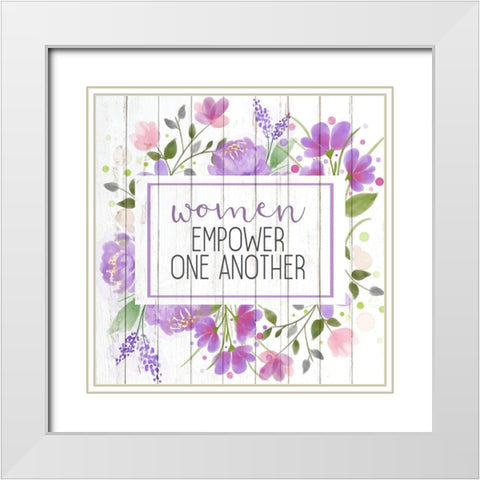 Women Empower White Modern Wood Framed Art Print with Double Matting by Kimberly, Allen