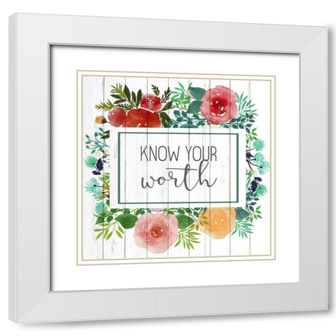 Know Your Worth 2 White Modern Wood Framed Art Print with Double Matting by Allen, Kimberly