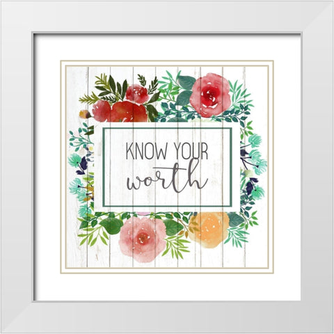Know Your Worth 2 White Modern Wood Framed Art Print with Double Matting by Allen, Kimberly