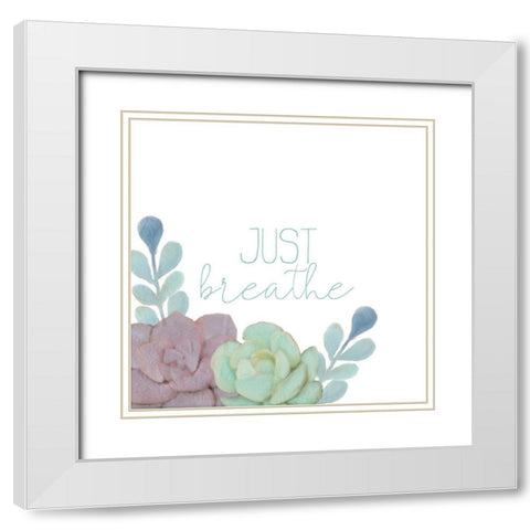Just Breathe 1 White Modern Wood Framed Art Print with Double Matting by Kimberly, Allen