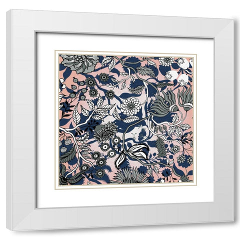 Tropic Flower 1 White Modern Wood Framed Art Print with Double Matting by Kimberly, Allen