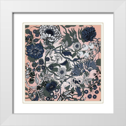 Tropic Flower 2 White Modern Wood Framed Art Print with Double Matting by Kimberly, Allen