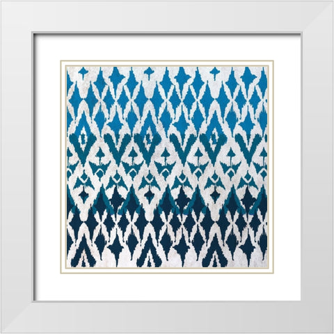 Ikat 2 White Modern Wood Framed Art Print with Double Matting by Kimberly, Allen