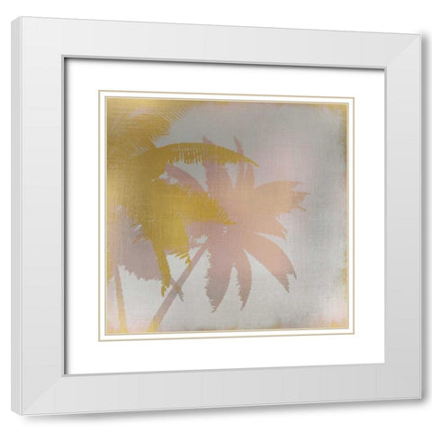 Palms at Sunset 1 White Modern Wood Framed Art Print with Double Matting by Allen, Kimberly