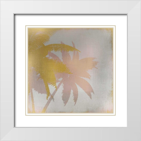 Palms at Sunset 1 White Modern Wood Framed Art Print with Double Matting by Allen, Kimberly