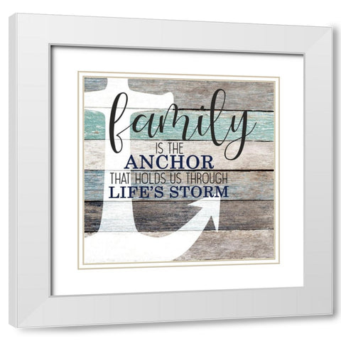 Anchor Family White Modern Wood Framed Art Print with Double Matting by Kimberly, Allen