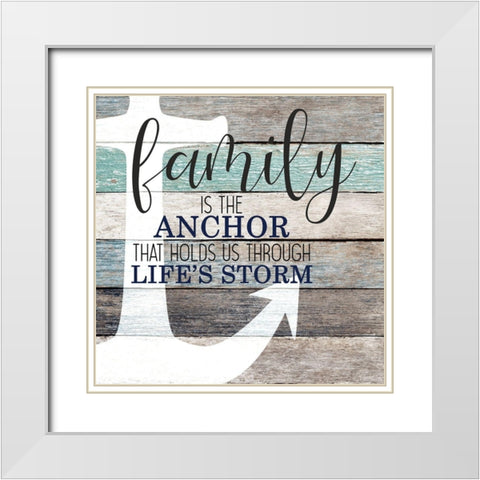 Anchor Family White Modern Wood Framed Art Print with Double Matting by Kimberly, Allen