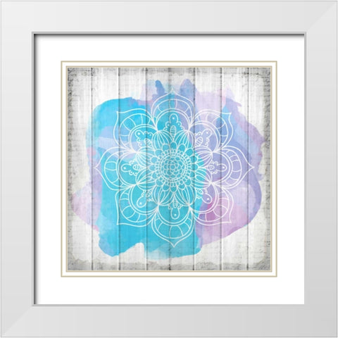 Watercolor Mandala 1 White Modern Wood Framed Art Print with Double Matting by Allen, Kimberly