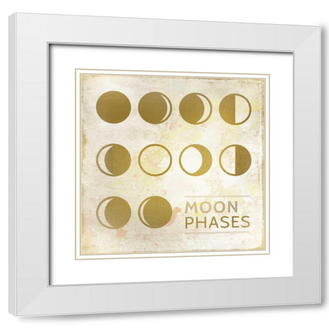Gold Luna White Modern Wood Framed Art Print with Double Matting by Allen, Kimberly