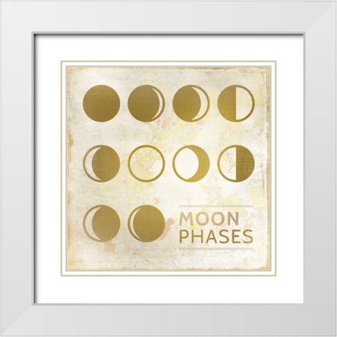 Gold Luna White Modern Wood Framed Art Print with Double Matting by Allen, Kimberly