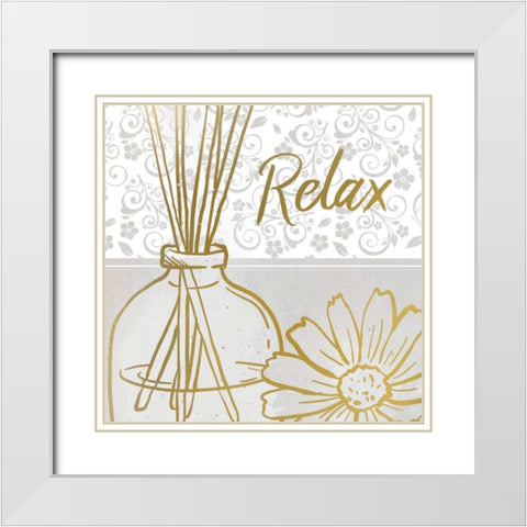 Spa Day 1 White Modern Wood Framed Art Print with Double Matting by Allen, Kimberly