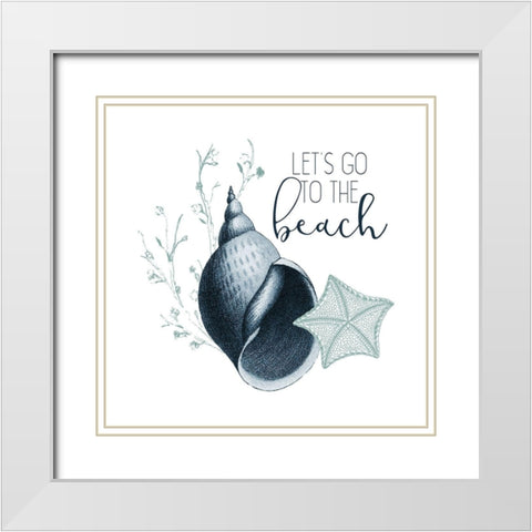 Sea Blues 5 White Modern Wood Framed Art Print with Double Matting by Allen, Kimberly