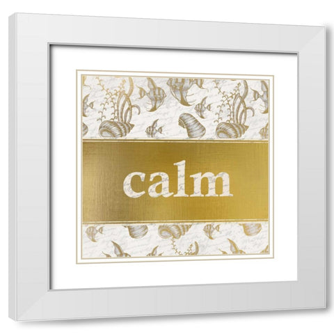 Calm White Modern Wood Framed Art Print with Double Matting by Allen, Kimberly