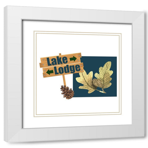 To the Lake 3 White Modern Wood Framed Art Print with Double Matting by Kimberly, Allen