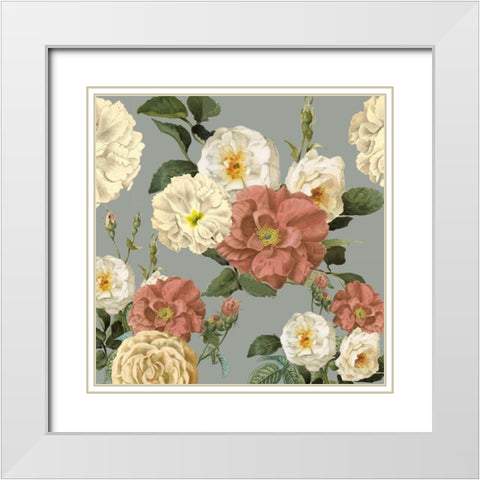 Claire Floral White Modern Wood Framed Art Print with Double Matting by Kimberly, Allen