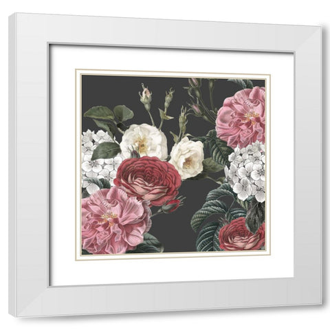 Isabella Floral White Modern Wood Framed Art Print with Double Matting by Kimberly, Allen