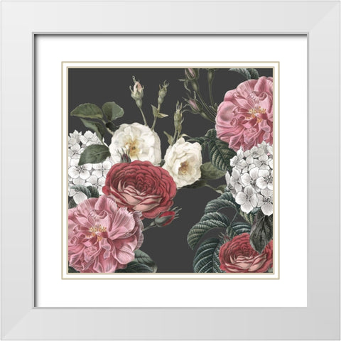 Isabella Floral White Modern Wood Framed Art Print with Double Matting by Kimberly, Allen