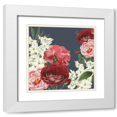Emma Floral White Modern Wood Framed Art Print with Double Matting by Kimberly, Allen