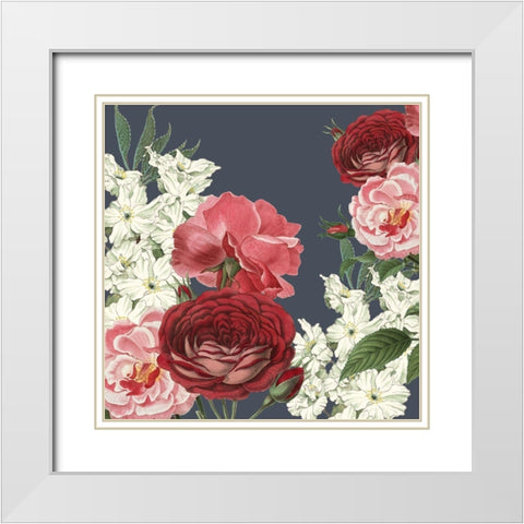 Emma Floral White Modern Wood Framed Art Print with Double Matting by Kimberly, Allen