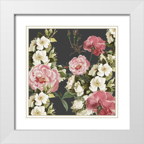 Mia Floral White Modern Wood Framed Art Print with Double Matting by Kimberly, Allen