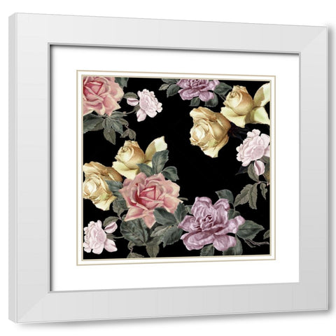Sophia Floral White Modern Wood Framed Art Print with Double Matting by Kimberly, Allen