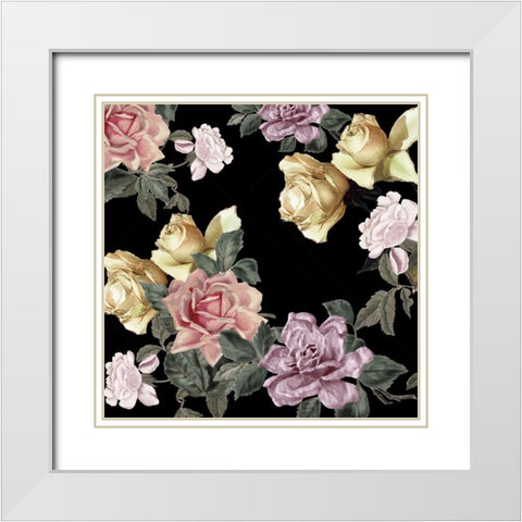Sophia Floral White Modern Wood Framed Art Print with Double Matting by Kimberly, Allen