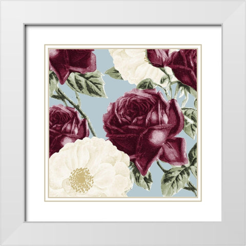Plum Floral White Modern Wood Framed Art Print with Double Matting by Kimberly, Allen