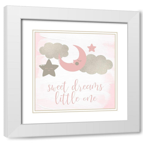 Sweet Dreams 1 White Modern Wood Framed Art Print with Double Matting by Kimberly, Allen