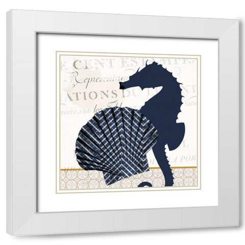 Navy Sea 1 White Modern Wood Framed Art Print with Double Matting by Kimberly, Allen
