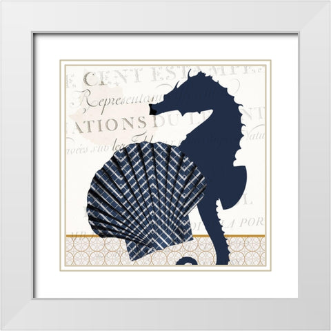 Navy Sea 1 White Modern Wood Framed Art Print with Double Matting by Kimberly, Allen