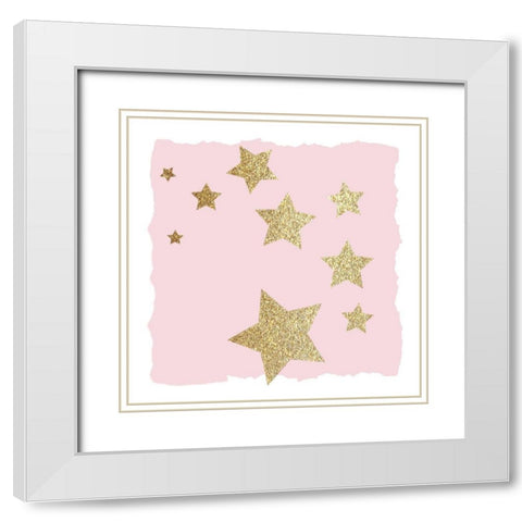 Twinkle Twinkle 2 V2 White Modern Wood Framed Art Print with Double Matting by Allen, Kimberly