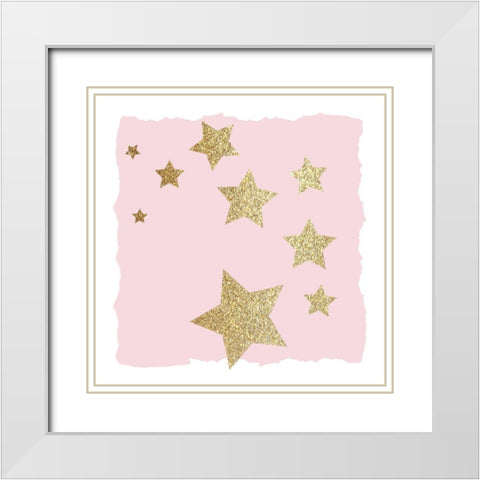 Twinkle Twinkle 2 V2 White Modern Wood Framed Art Print with Double Matting by Allen, Kimberly
