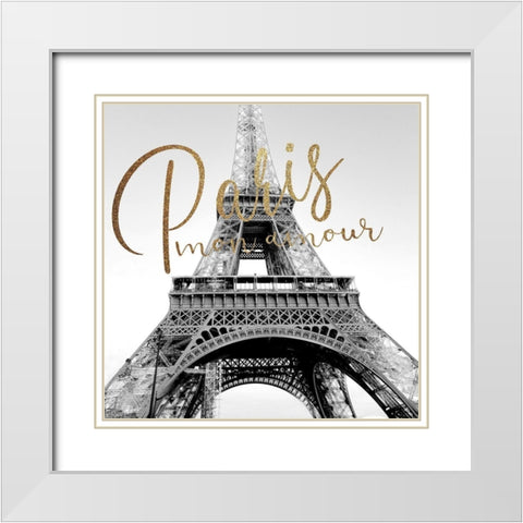 Paris Mon Amour 2 V2 White Modern Wood Framed Art Print with Double Matting by Allen, Kimberly
