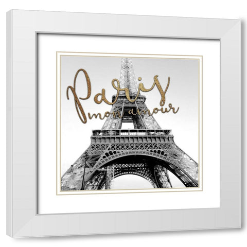 Paris Mon Amour 2 White Modern Wood Framed Art Print with Double Matting by Kimberly, Allen