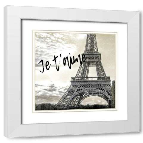 Paris Cafe 3 White Modern Wood Framed Art Print with Double Matting by Kimberly, Allen