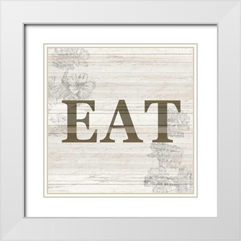Kitchen Eats 1 White Modern Wood Framed Art Print with Double Matting by Allen, Kimberly