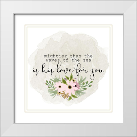 His Love White Modern Wood Framed Art Print with Double Matting by Kimberly, Allen