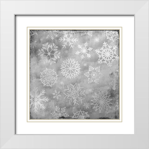 Snowflake Grey 2 White Modern Wood Framed Art Print with Double Matting by Allen, Kimberly