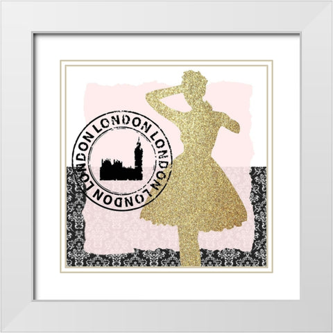 World Fashion 3 White Modern Wood Framed Art Print with Double Matting by Kimberly, Allen