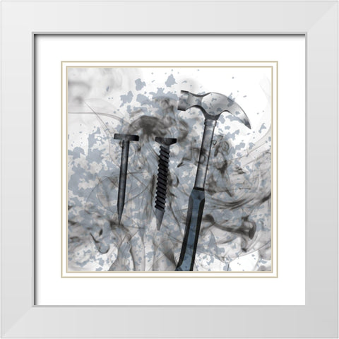 Tools 3 White Modern Wood Framed Art Print with Double Matting by Kimberly, Allen